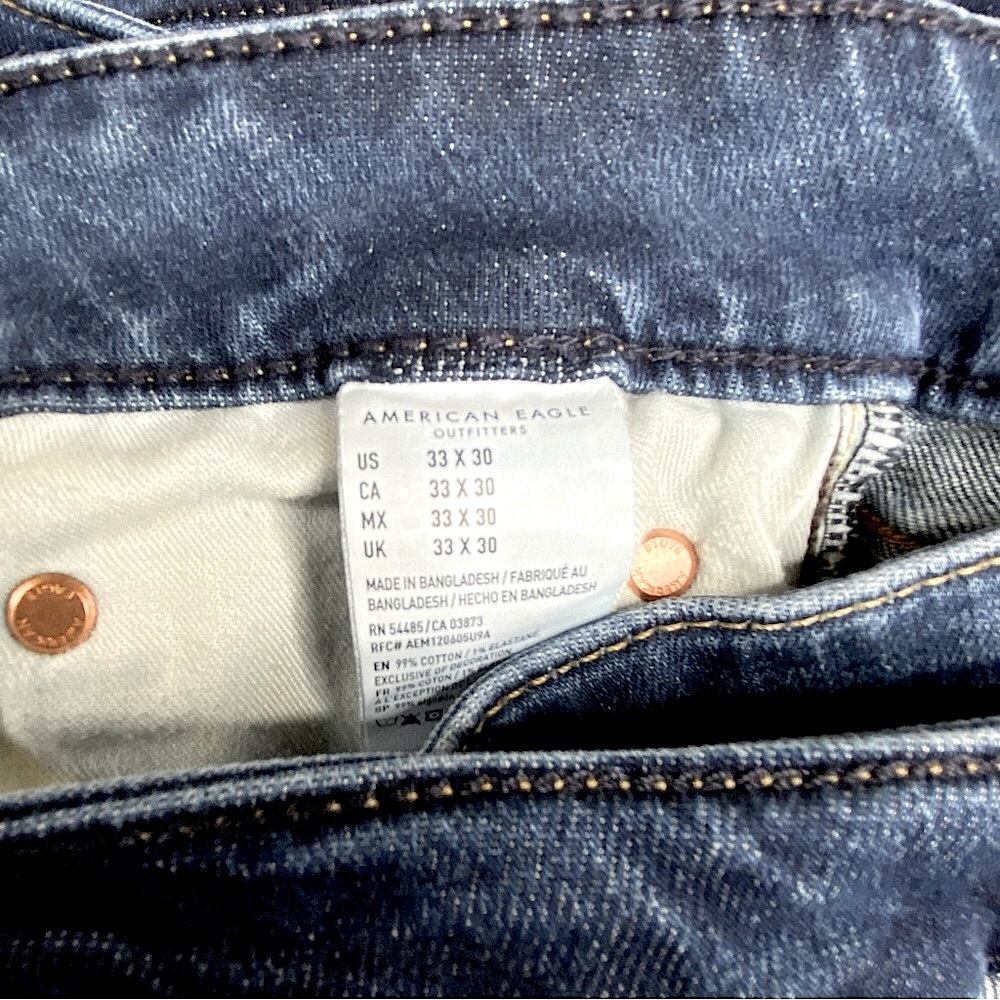 4 PAIRS American Eagle AirFlex+ Slim Straight Men’s 4 Jean BUNDLE Size (33X30) - Picture 9 of 13